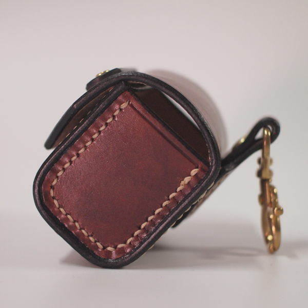 brown 2 Bark & Brass Pouch – Handmade Leather Dog Poo Bag Dispenser